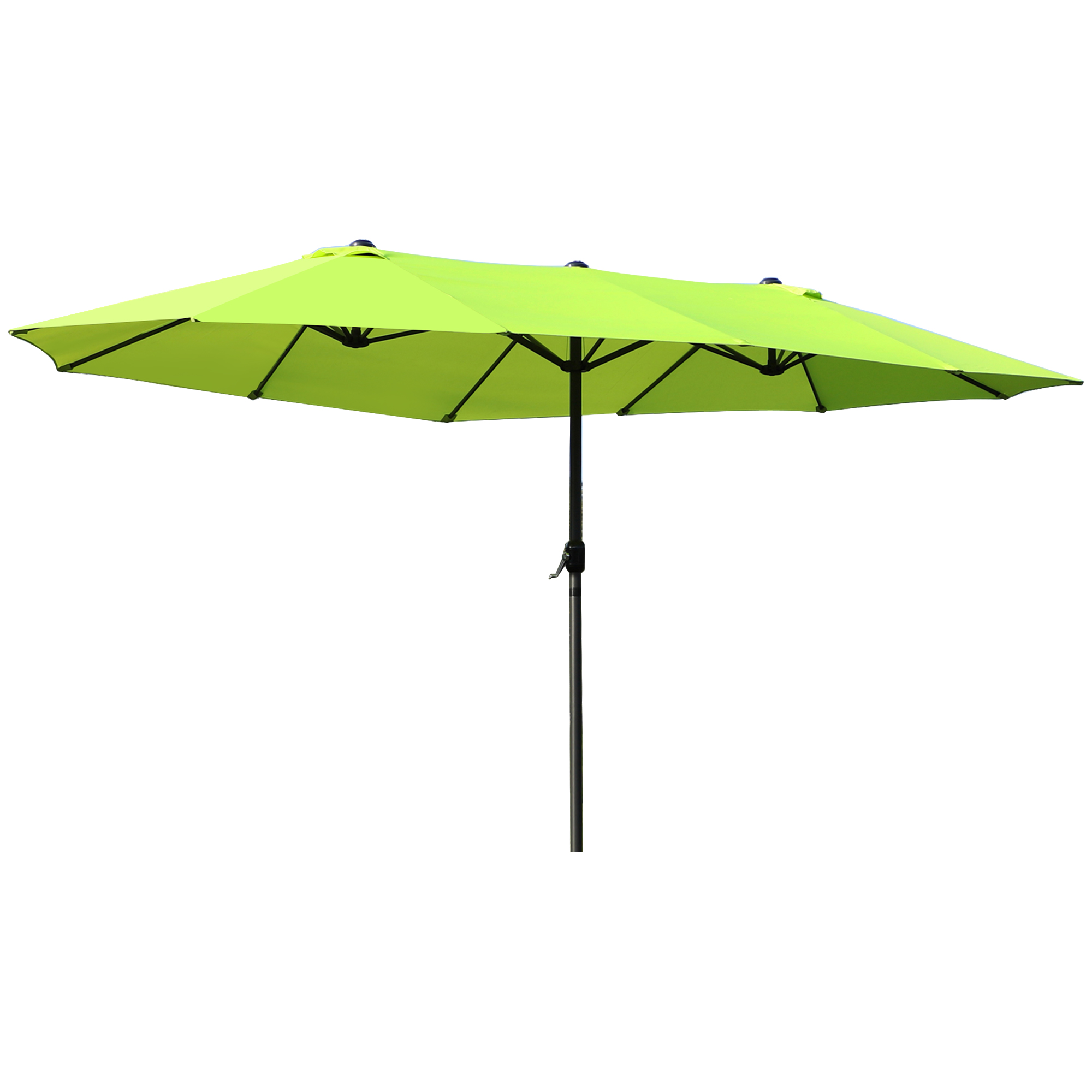 Umbrelă de Grădină Verde Deschis cu Manivelă din Oțel și Poliester 460x270x240cm | Aosom Romania