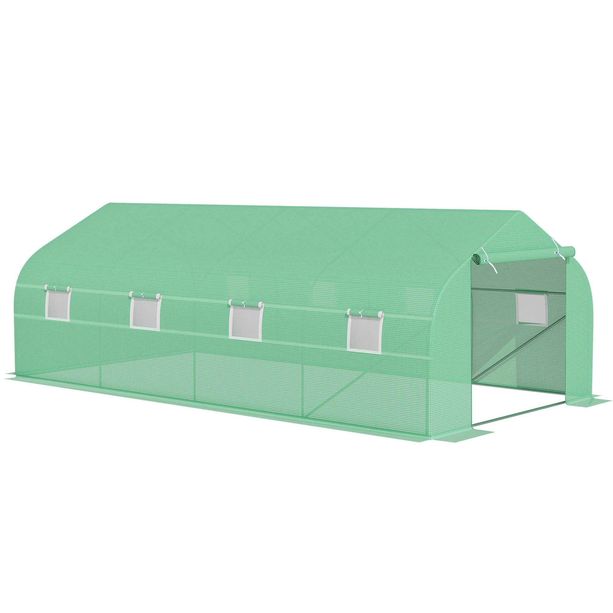 Outsunny, sera gradina sera pentru plante, legume, fructe cu acoperis, 6x3x2, verde