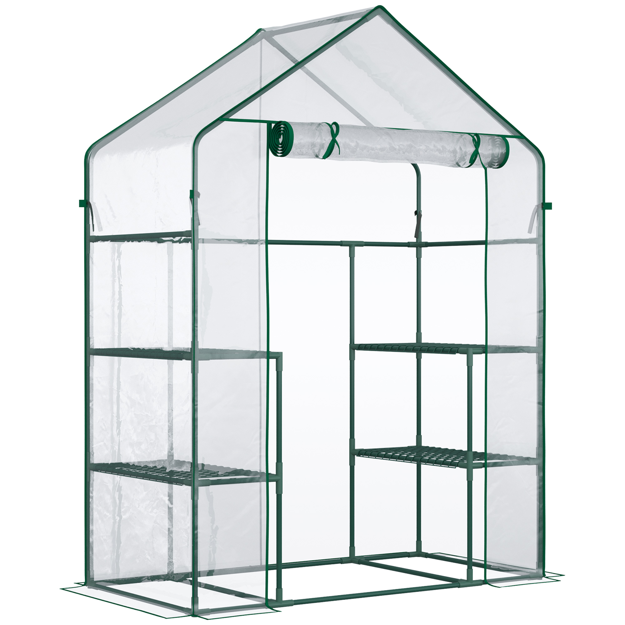 Sera de Gradina sera pentru plante, legume, fructe din PE Impermeabila si Anti UV, 142x73x195cm, Verde