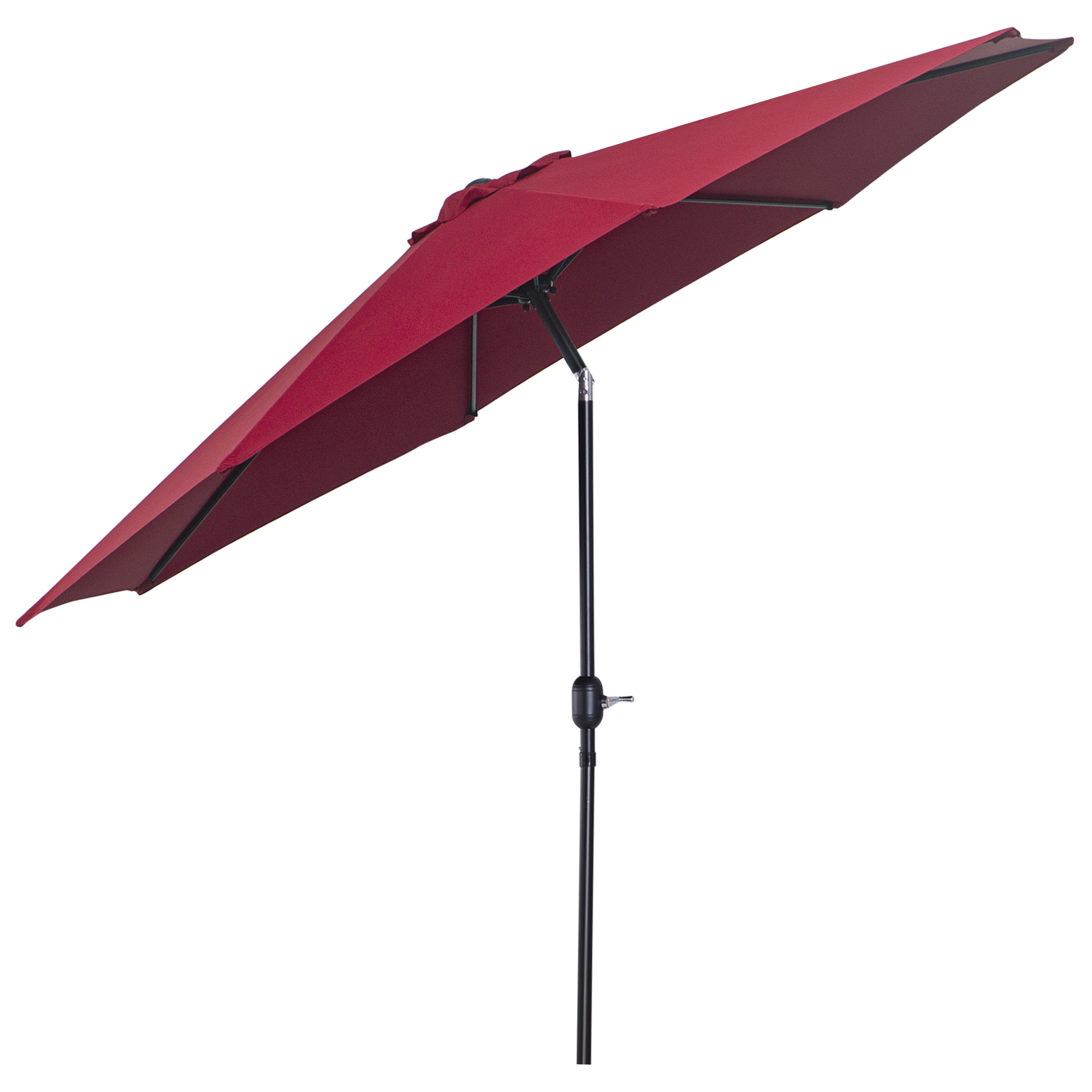 Umbrelă de Grădină Inclinabilă 3x2.45m, Poliester Impermeabil, Rosu Bordeaux | Aosom Romania