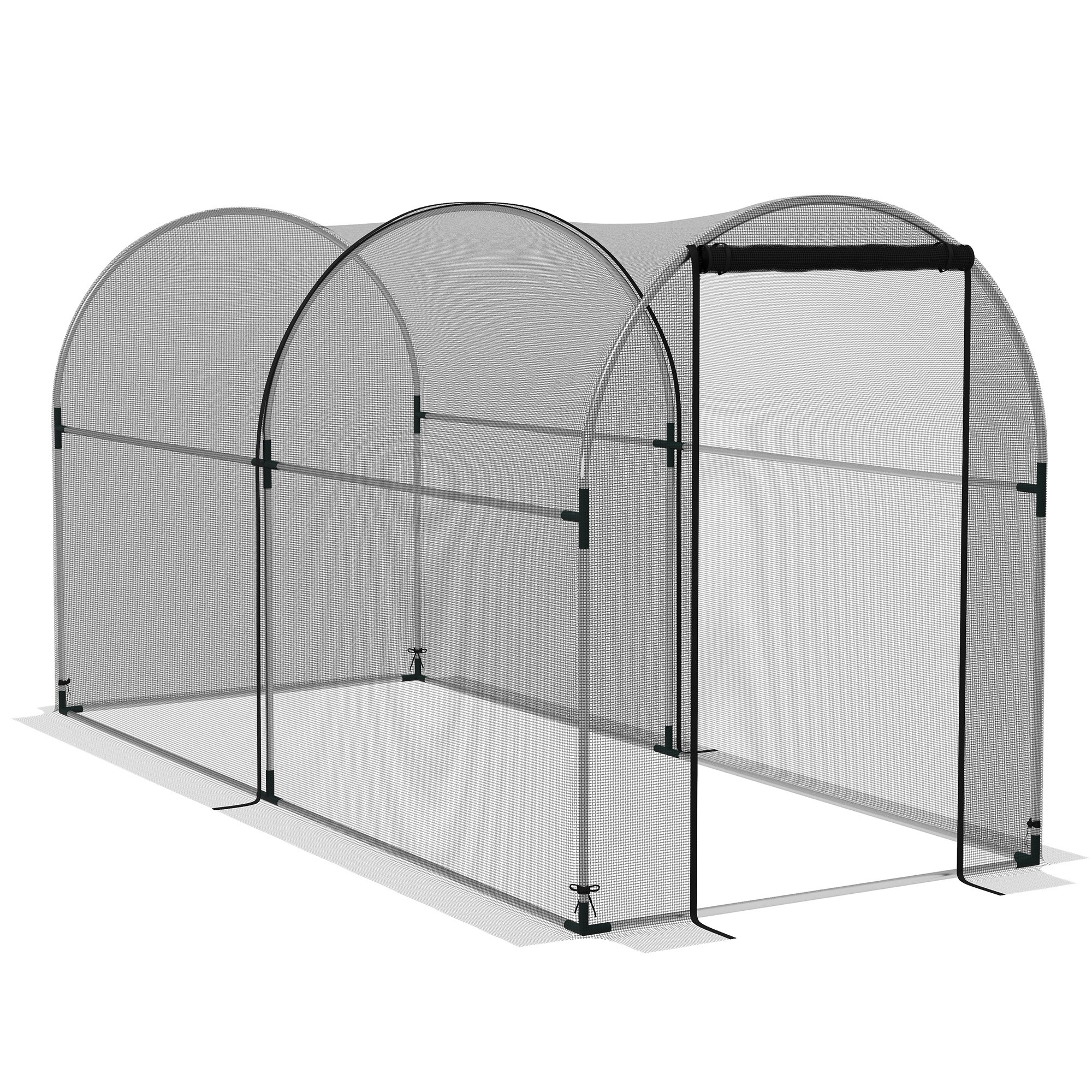 Cort de Protectie pentru Plante, Cusca de Cultura cu Usa cu Fermoar pentru Gradina, Curte, Gazon, 1.2x3x1.5m