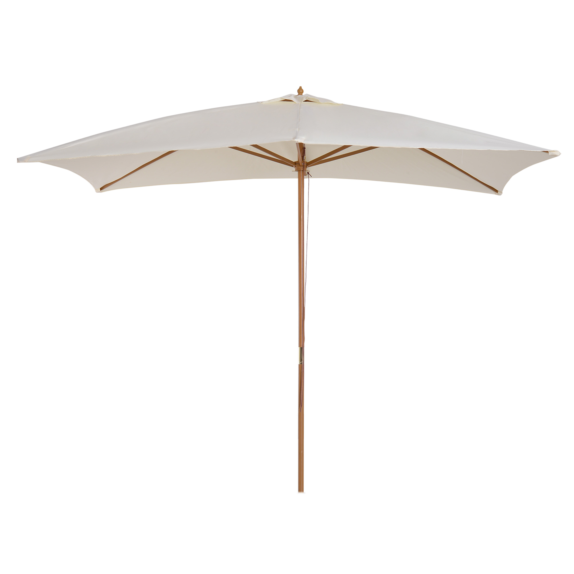Umbrela din Lemn pentru Gradina, Design Clasic, Crem, 2x2.95x2.55m, Protectie Solara Eficienta