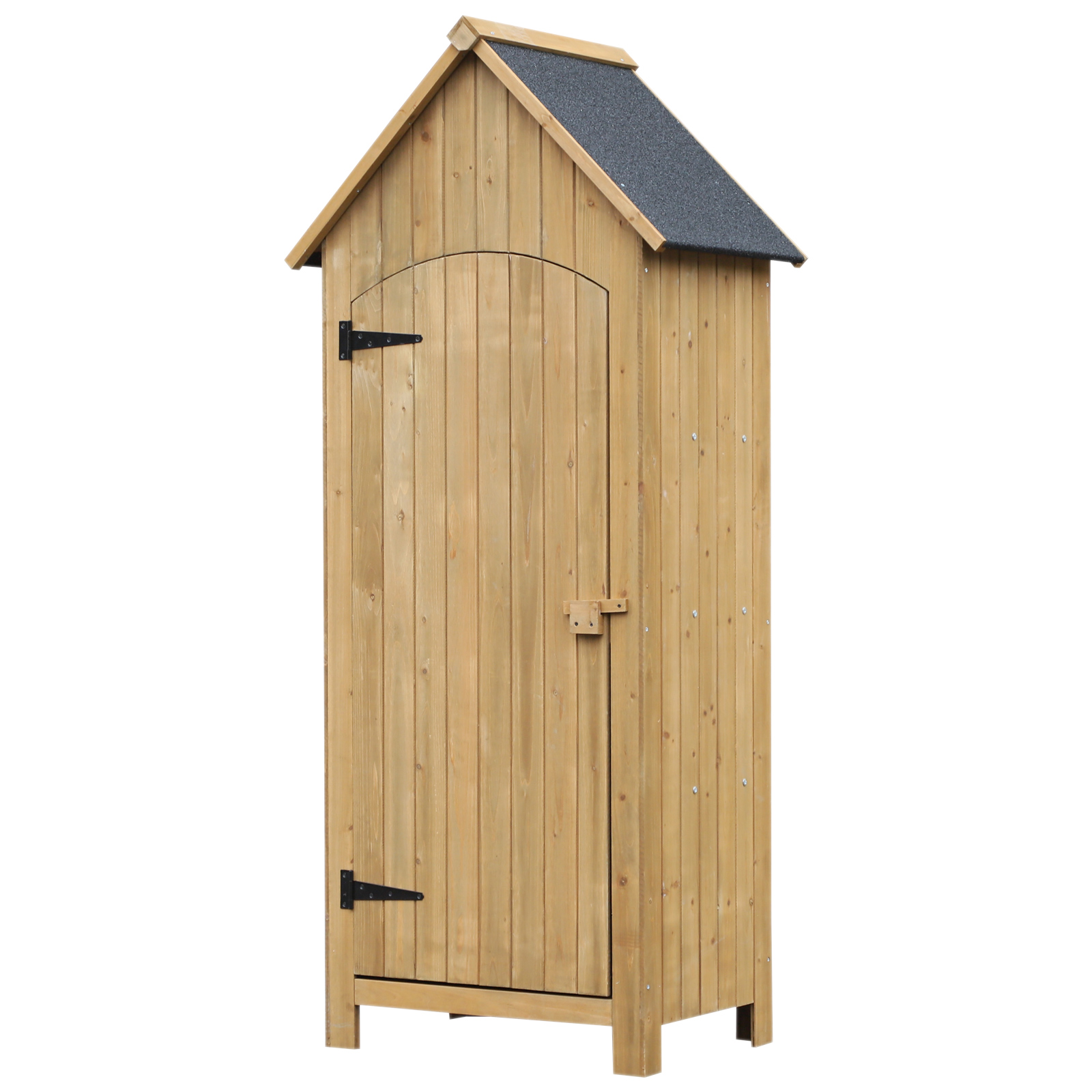 Magazie de Scule, casuta de Gradina, sopron din Lemn, Impermeabila cu Usi si Rafturi 77.5x54.2x179.5cm | Aosom Romania