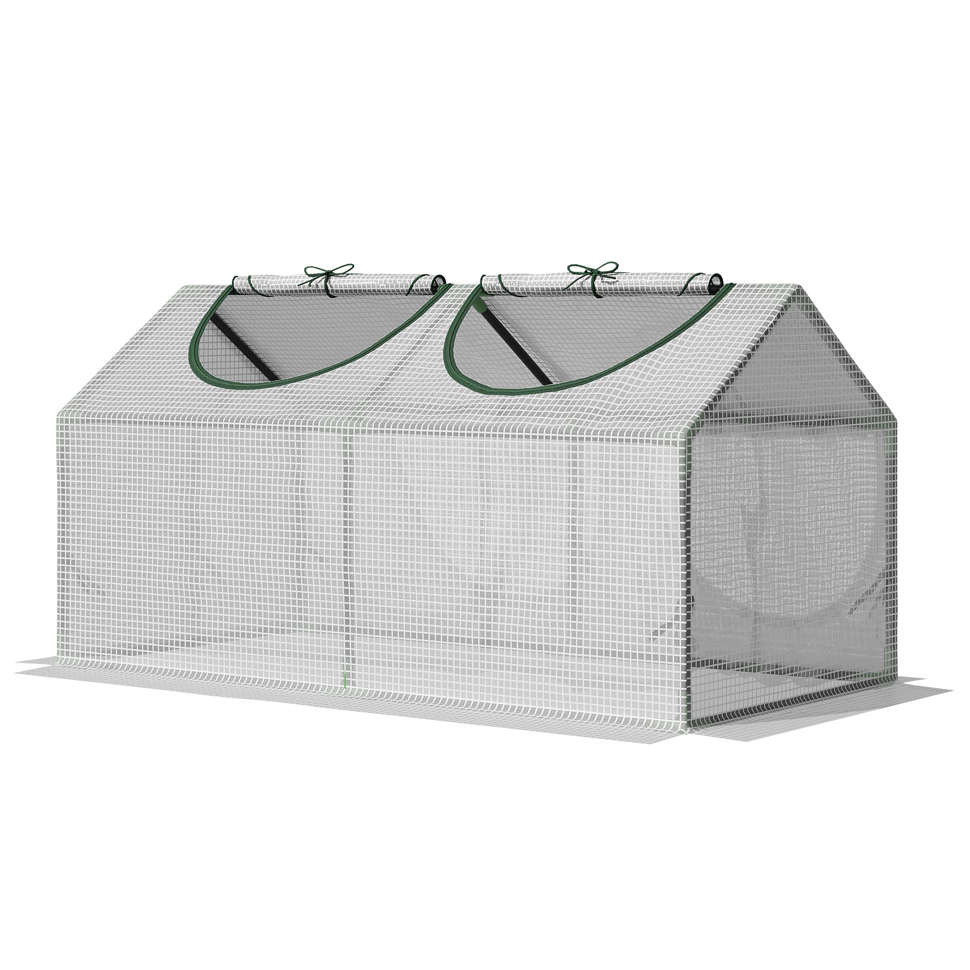 Mini Sera pentru Plante, Legume, Fructe, cu 2 Ferestre, Design Portabil 119x60x60cm, Alb