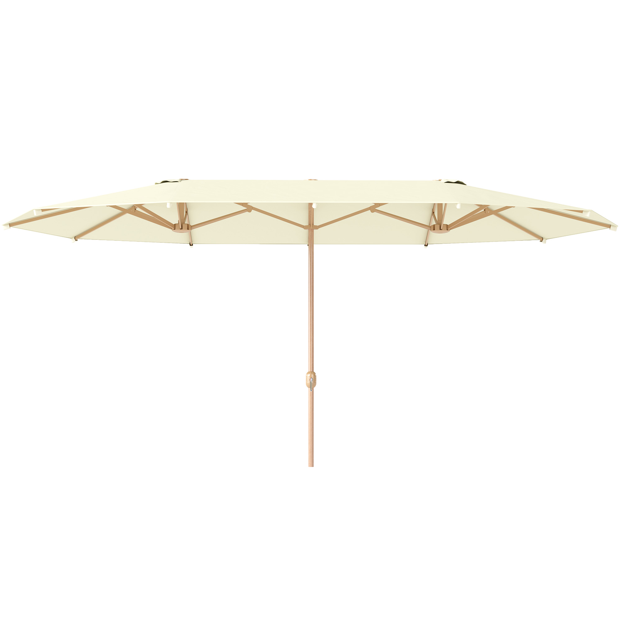 Umbrela de Soare cu Doua Fete si Maner cu Manivela Usor de Utilizat, 455x265x238 cm, Bej