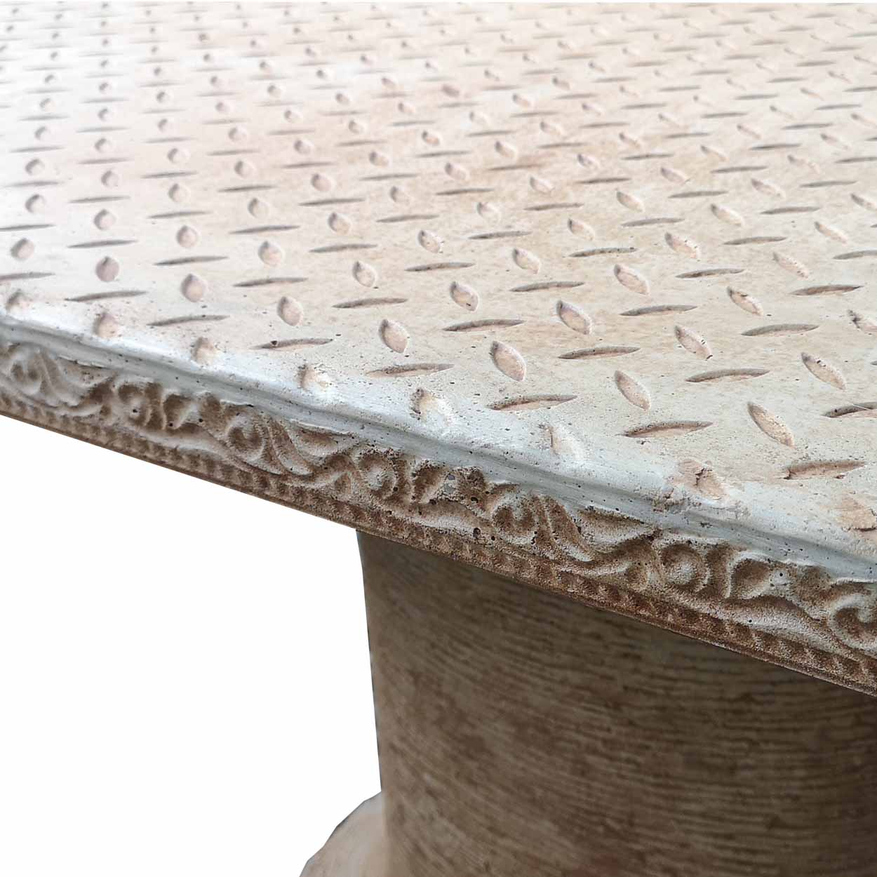 Masa Dreptunghiulara Mare de Gradina Crem din Ciment cod005c - imagine 3