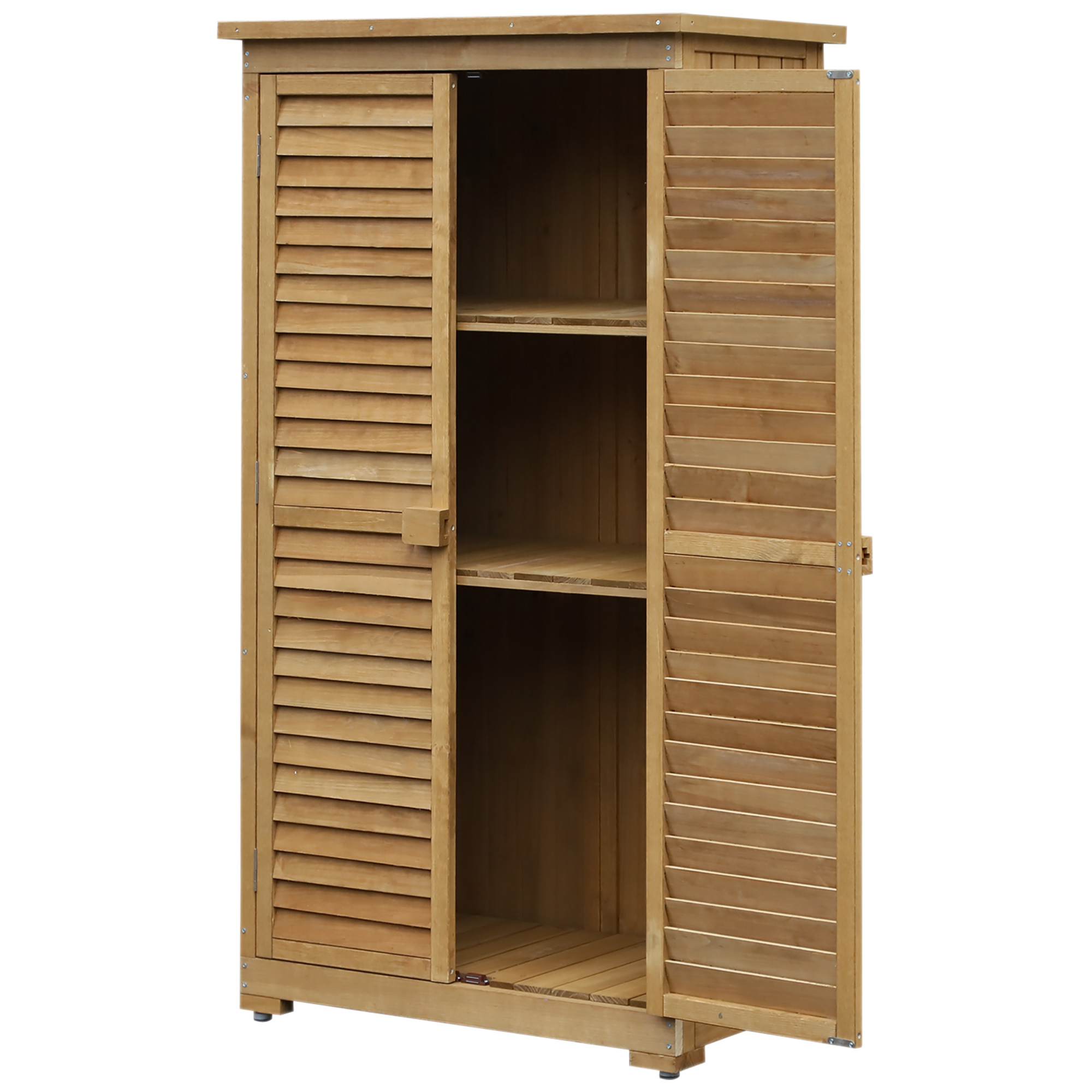 Casuta de Gradina din Lemn cu Acoperis Impermeabil si 3 Rafturi, 87x46,5x160 cm, Lemn