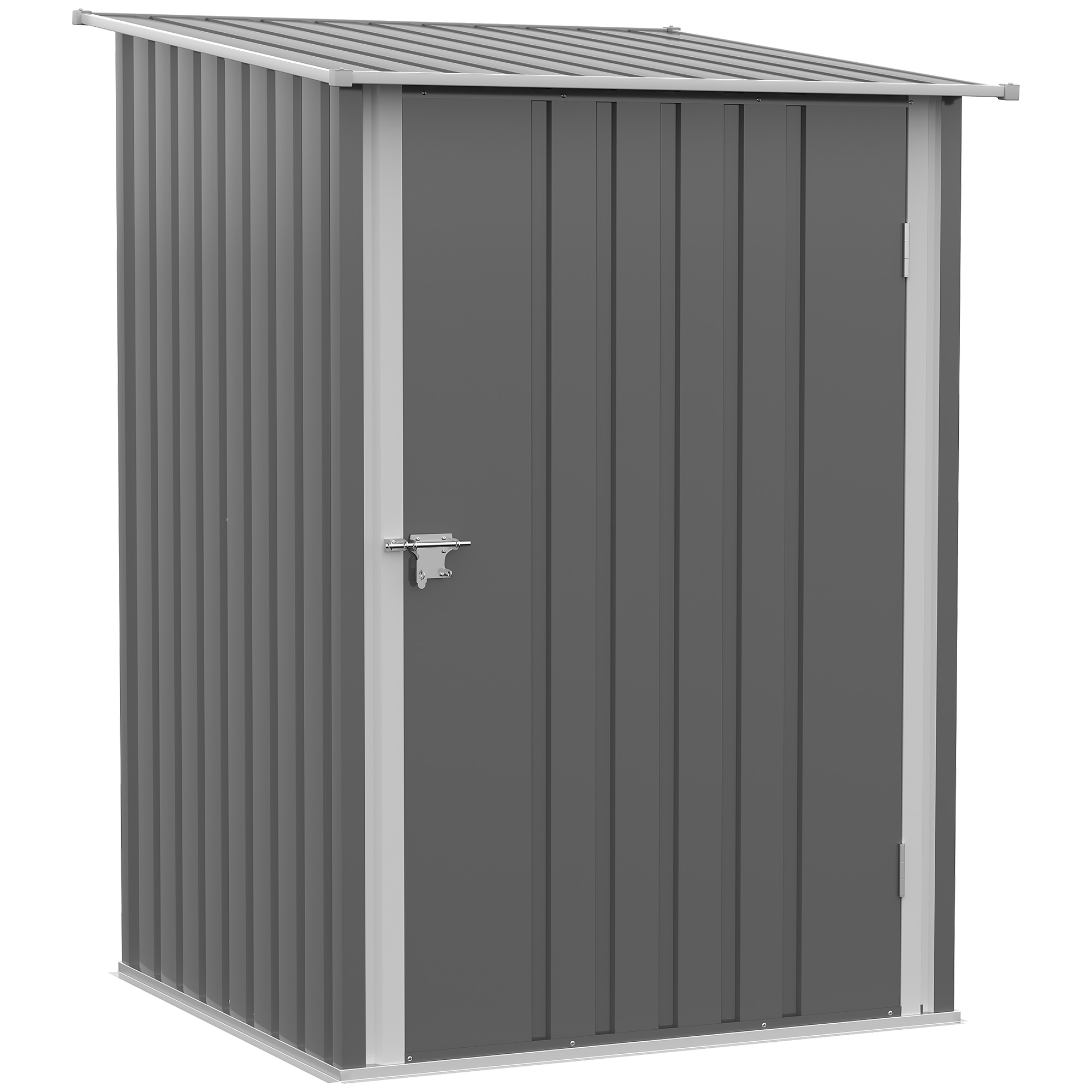 Căsuță de Grădină din Tablă de Oțel, Magazie pentru Unelte de Exterior, 100x103x160 cm, Gri | Aosom Romania