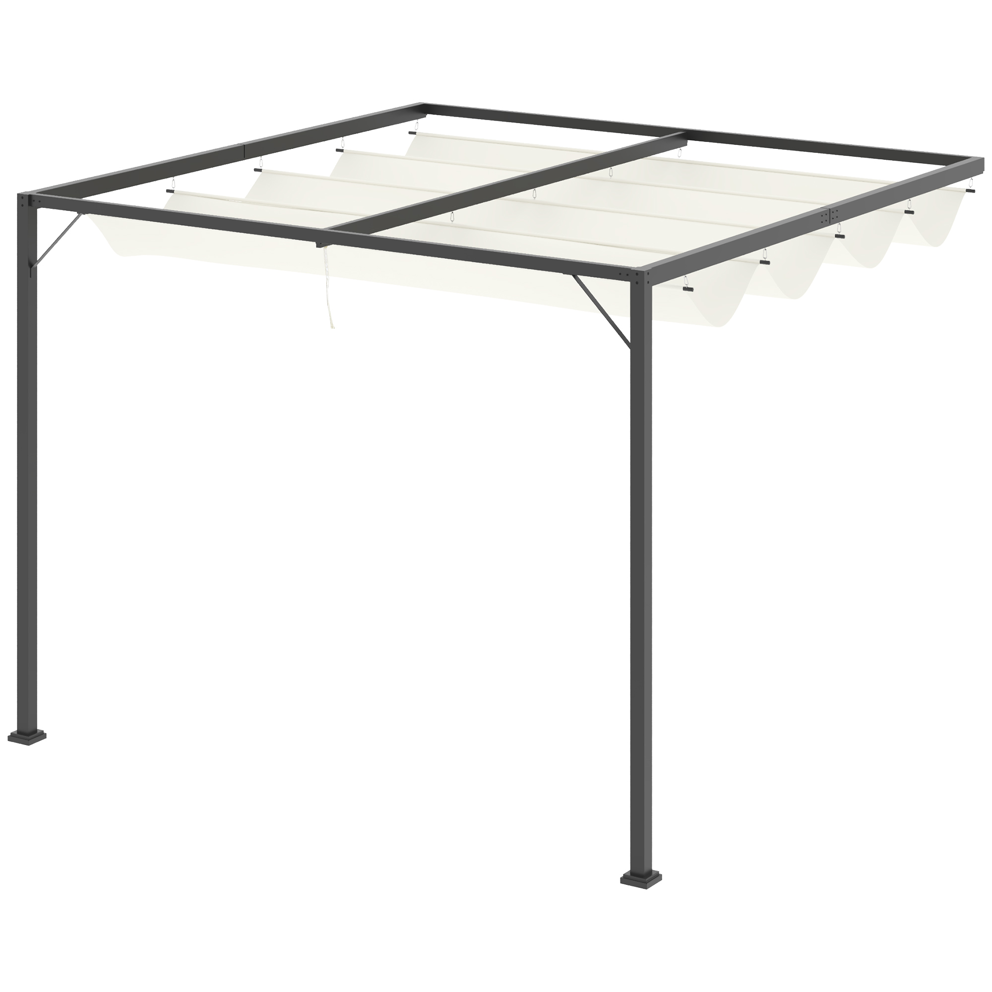 foisor de gradina, din metal, cu acoperis glisant, 3m