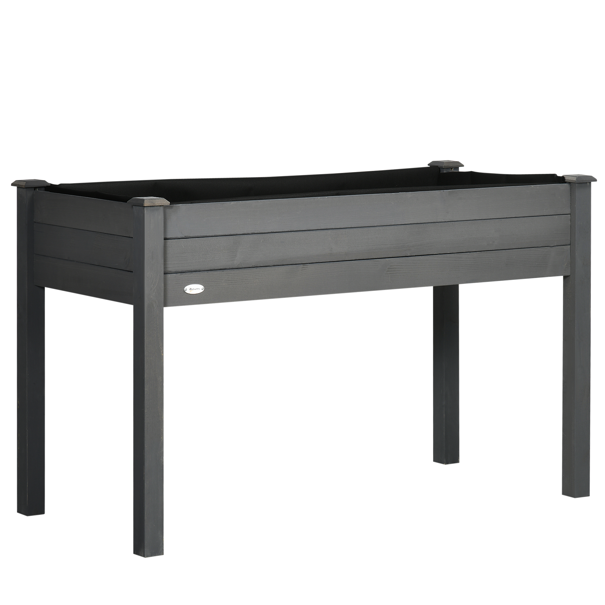 Jardinieră pe picioare potager dim. 123L x 57l x 76H cm Inserții de irigare + pânză de drenaj Lemn masiv de brad | Aosom Romania