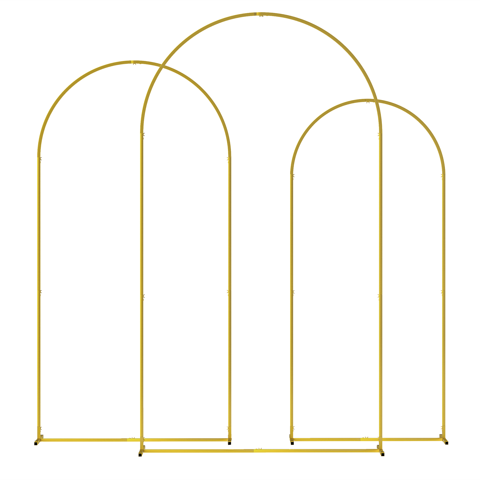 Set de 3 Arcade de Grădină pentru Nunți, 120x40x220 cm, Auriu | Aosom Romania
