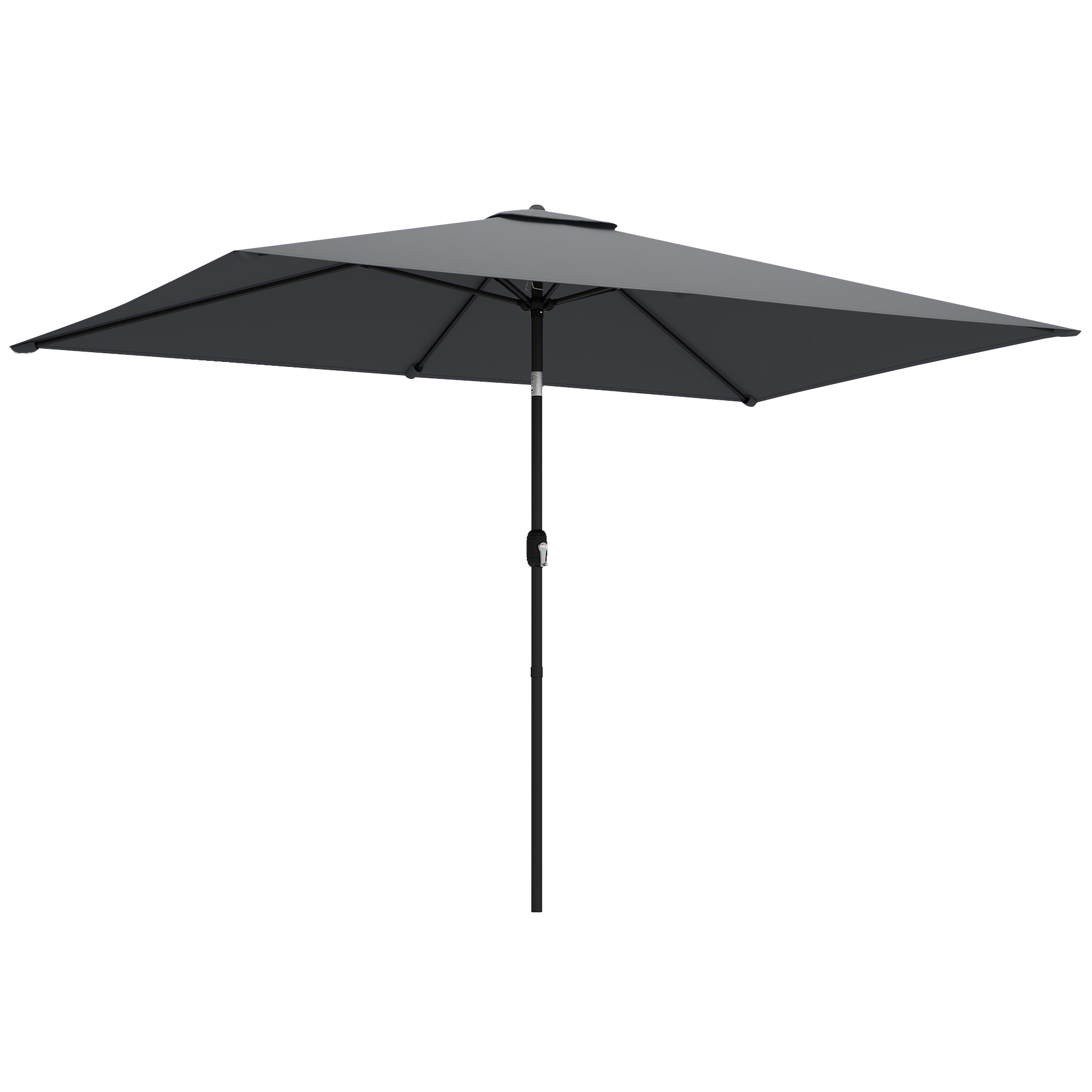 Umbrelă 300 x 200 cm înclinabilă pentru balcon cu manivelă, husă protectoare, Gri închis | Aosom Romania