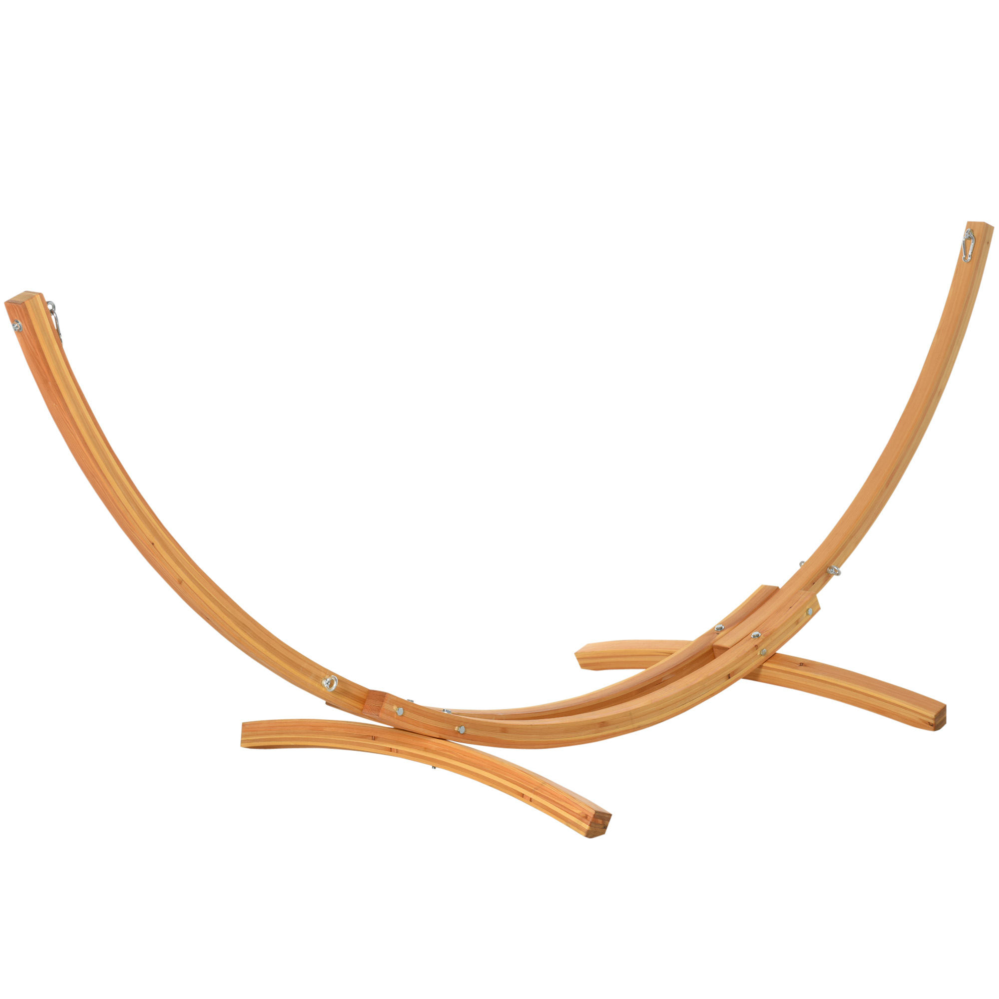 Suport pied de hamac structură solidă din lemn de pin greutate maximă 120 Kg dim. 325L x 120l x 118H cm lemn natural | Aosom Romania