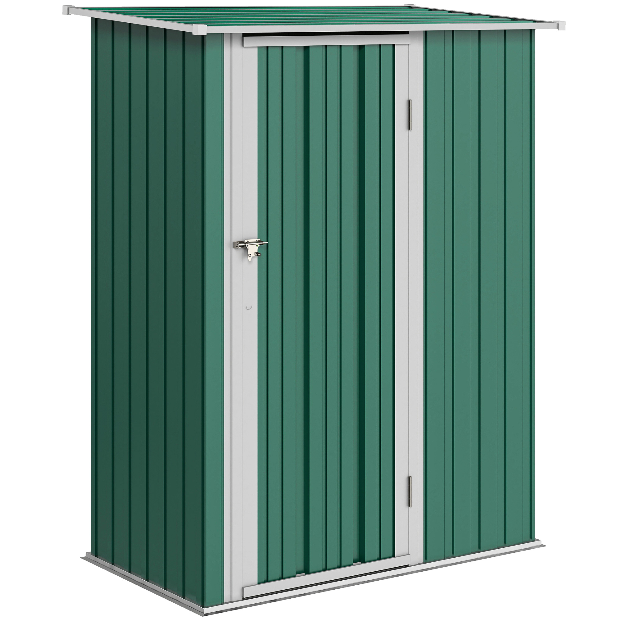 Magazie Grădină Dulap pentru Scule 142x84x189cm Din Otel Impermeabil Verde Inchis | Aosom Romania
