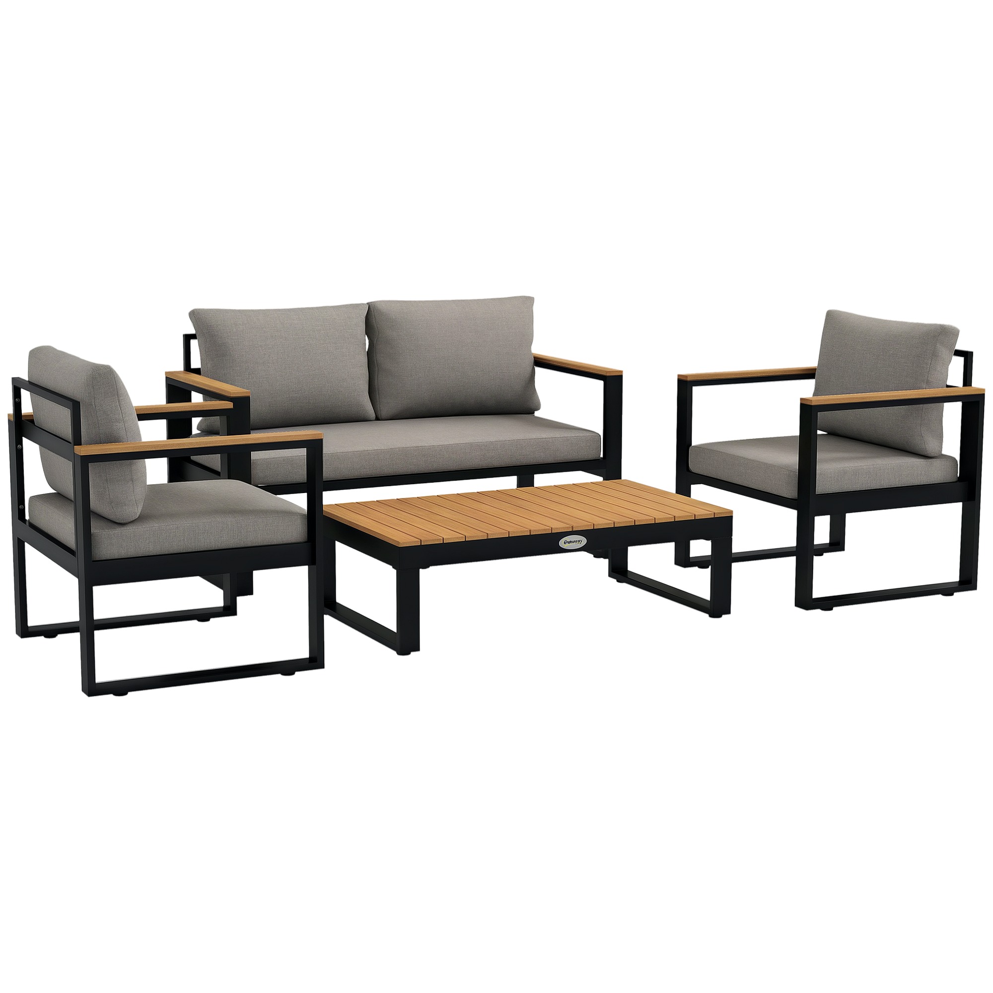 Set din 4 piese de mobilier pentru gradina cu canapea pe | Aosom Romania