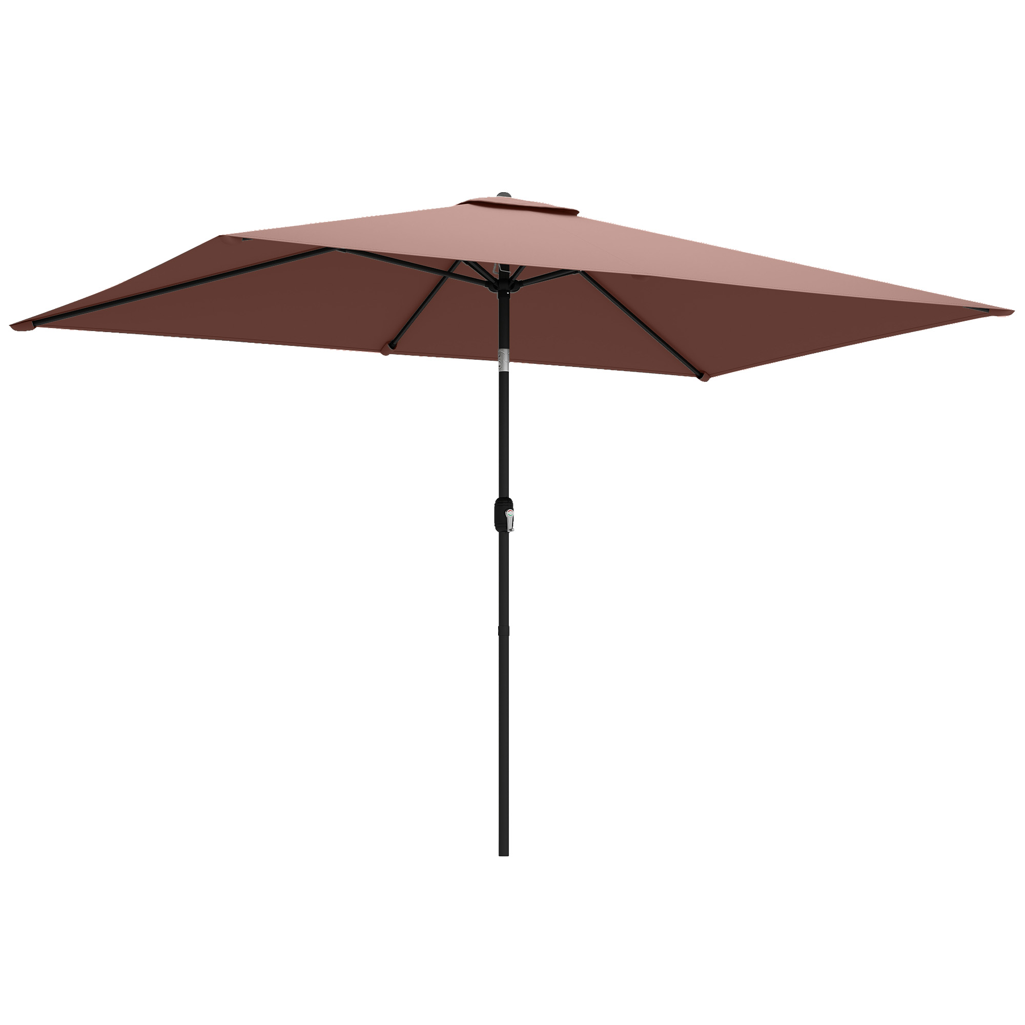 Umbrelă 300 x 200 cm înclinabilă pentru balcon cu manivelă, husă de protecție, maro | Aosom Romania