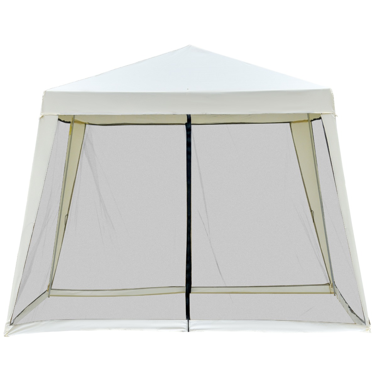 Pavilion de Grădină Impermeabil cu Plasă Anti-Țânțari, Design Elegant, Bej, 3x3x2.35m | Aosom Romania