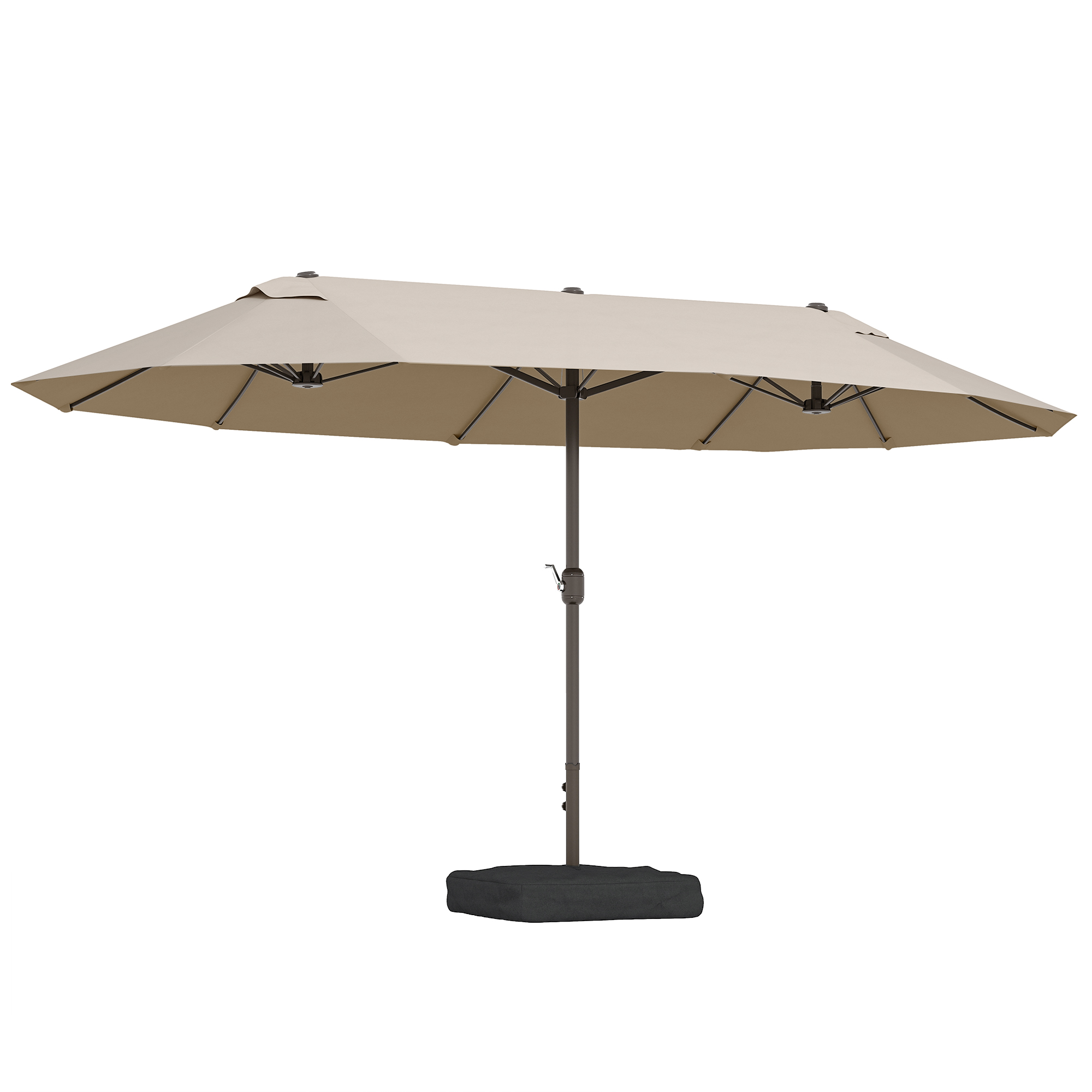Umbrele de Gradina Dubla 460x270cm cu Manivela si Baza Transversala | Aosom Romania