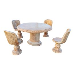 Set Masă Mare de Gradină cu 4 Scaune din Ciment MODEL NOU