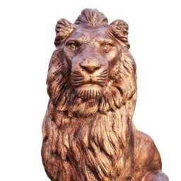 Statueta Leu Mare de Gradina Auriu din Ciment