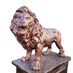 Statueta Leu Mediu de Gradina Auriu din Ciment