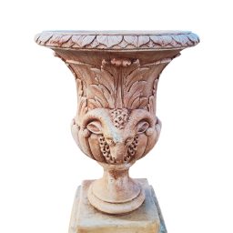 Ghiveci de Flori Ornamentat pentru Grădină din Beton Crem – COD04-26