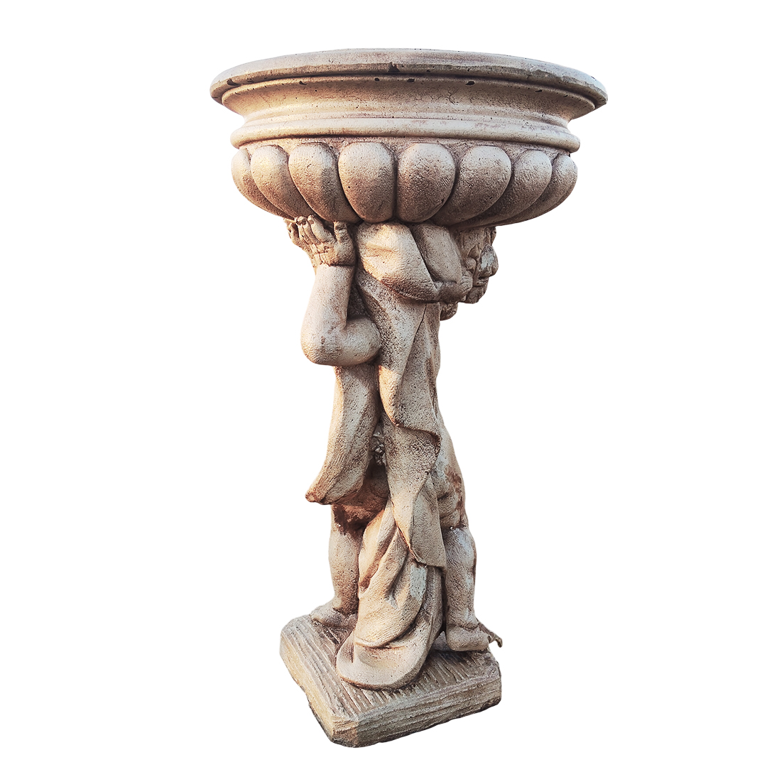 Ghiveci din Beton de Gradina Crem - Statueta Baietel Model Nou - imagine 2